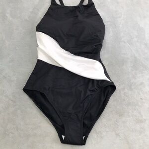 Lauren Ralph Lauren Shirred High Neck Swimsuit Size 6 New